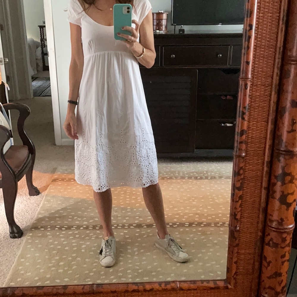 Theory White Cotton Islet dress